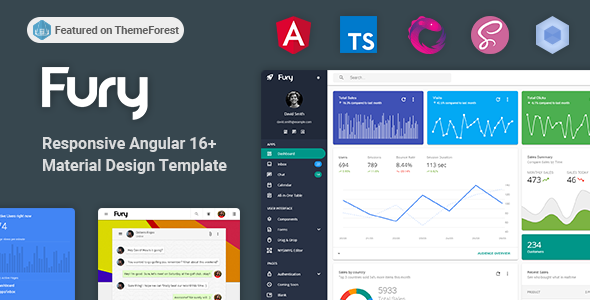 Fury 1.0.0 – Angular 16+ Material Design Admin Template