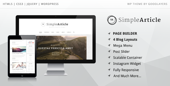 Simple Article 1.0.0 – WordPress Theme For Personal Blog