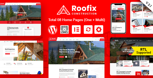 Roofix 2.2.6 – Roofing Services WordPress Theme