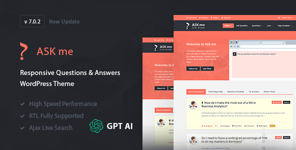 Ask Me 1.0.0 – Responsive Questions & Answers WordPress