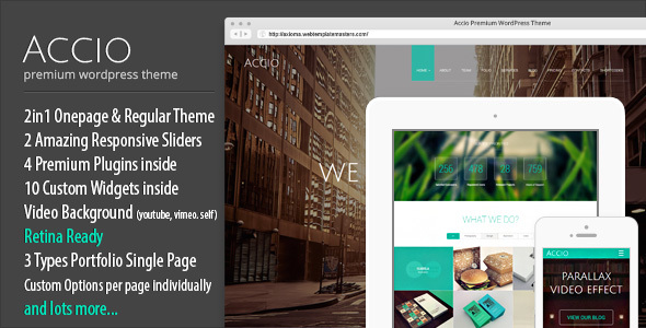 Accio 1.0.0 – Responsive Onepage Parallax Agency WordPress Theme