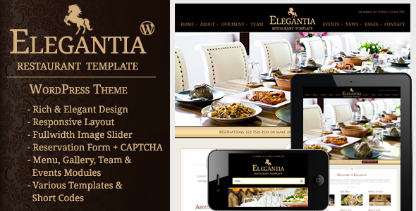 Elegantia 1.0.0 – Restaurant and Cafe WordPress Theme