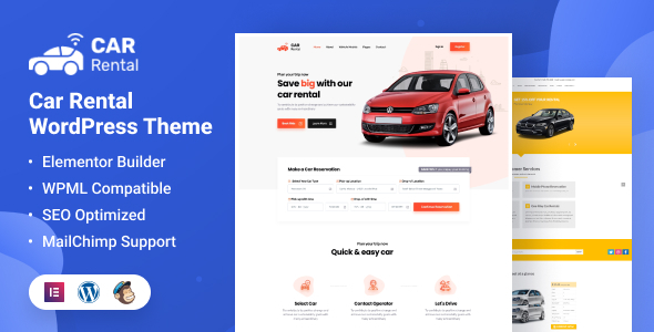 Car Rental WordPress Theme Landing Page 4.4.3