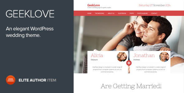 GeekLove 1.0.0 – A Responsive WordPress Wedding Theme