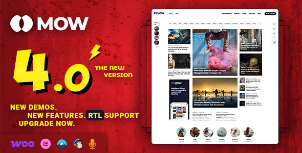Mow – Elementor Blog & Magazine WordPress Theme 1.0.0