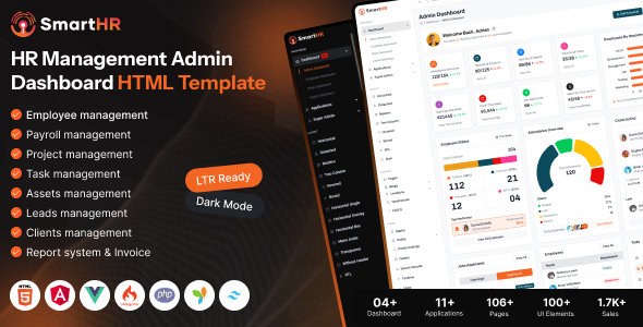 SmartHR – HRM & CRM Bootstrap Admin Dashboard Template (Html, Angular, Vue) 1.0.0