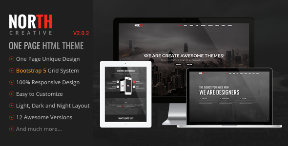 North 2.0 – One Page Creative Template