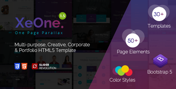 XeOne – One Page Parallax 1.5