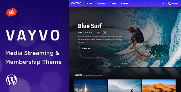 Vayvo 1.0.0 – Media Streaming & Membership WordPress Theme