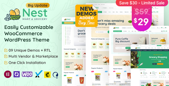 Nest 1.0.0 – Grocery, Supermarket & Multivendor WooCommerce Theme