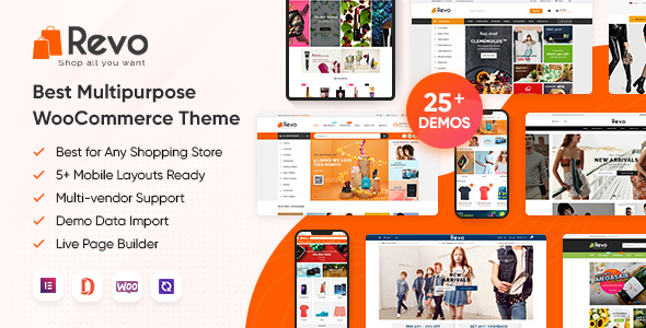 Revo – Multipurpose Elementor WooCommerce WordPress Theme (25+ Homepages & 5+ Mobile Layouts) 1.0.0