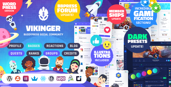 Vikinger 1.0.0 – BuddyPress and GamiPress Social Community – WordPress Theme