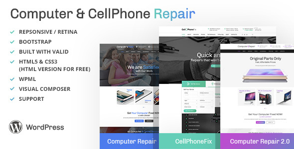 Computer and CellPhone Repair Services WordPress Theme 1.0.0