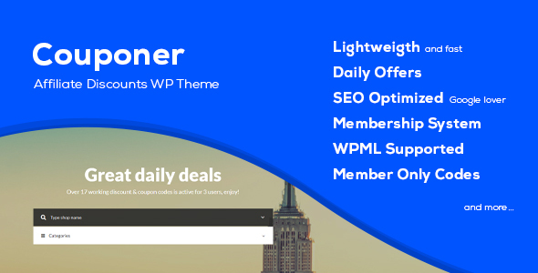 Couponer 2.9 – Coupons & Discounts WP Theme