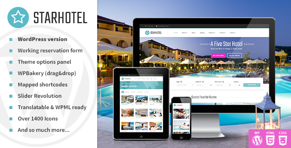 Starhotel 2.0 – Hotel WordPress Theme
