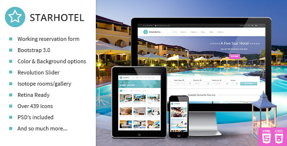 Starhotel 1.0.0 – Responsive Hotel Booking Template