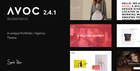 Avoc – Unique and Minimal Portfolio / Agency WordPress Theme 4.0