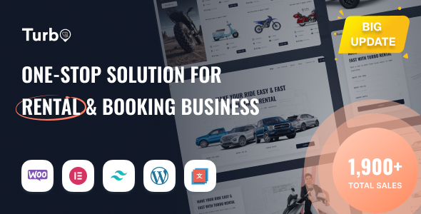 Turbo 1.0.0 – Multipurpose WooCommerce Rental & Booking Theme
