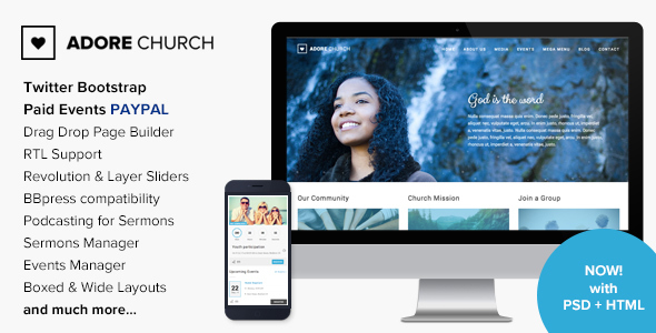 Adore Church – Responsive WordPress Theme 6.8.3