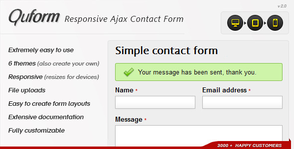 Quform Review: Responsive Ajax Contact Form 7.1