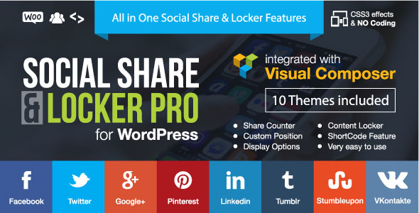 Social Share & Locker Pro WordPress Plugin — CodeCanyon > WordPress > Social Networking preview