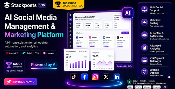 Stackposts Review: AI Social Media SaaS Platform 1.0.0
