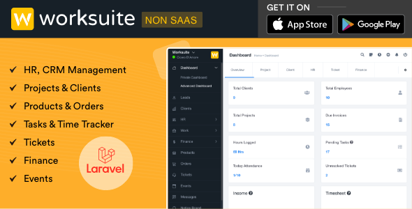 WORKSUITE - HR, CRM and Project Management — CodeCanyon > PHP Scripts > Project Management Tools preview