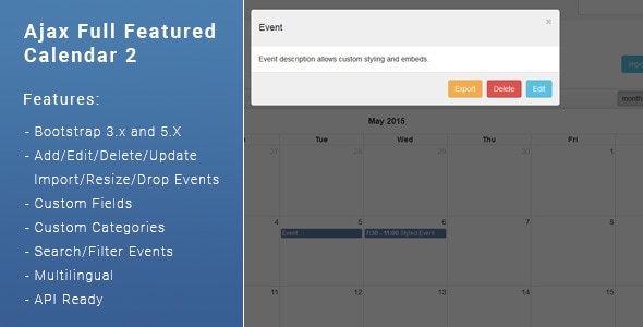 Ajax Full Featured Calendar 2 Review: PHP Scheduling 1.0.0