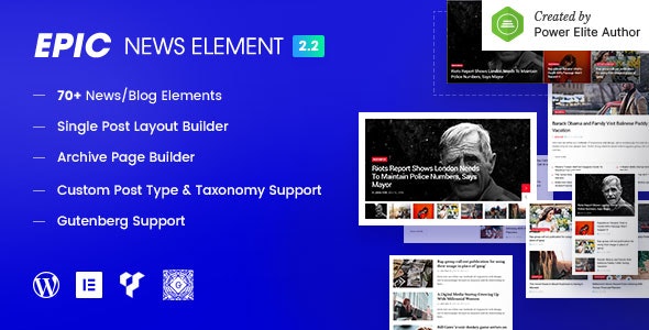 Epic News Elements Review: News Blog Add Ons 2.3.8
