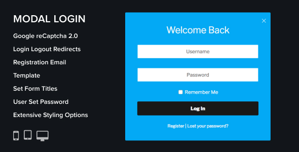 Modal Login Register Forgotten WordPress Plugin Review 1.0.0