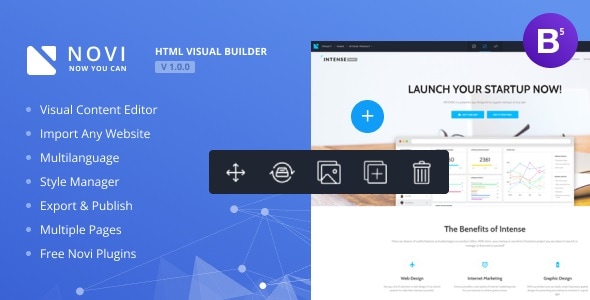 Novi Review: Visual HTML Page Builder for CodeCanyon 0.9.4