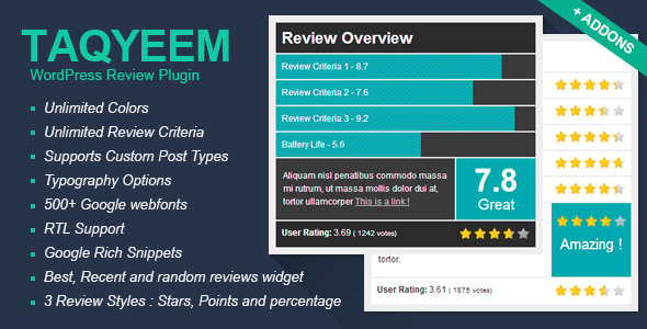 Taqyeem – WordPress Review Plugin Review: Honest Look 1.0.0